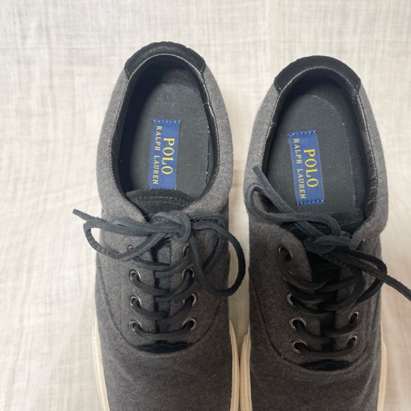 Polo Ralph Lauren Vaughn Shoes. Men’s 8.5 Charcoal Grey Canvas Lace-up. … - Picture 2 of 7